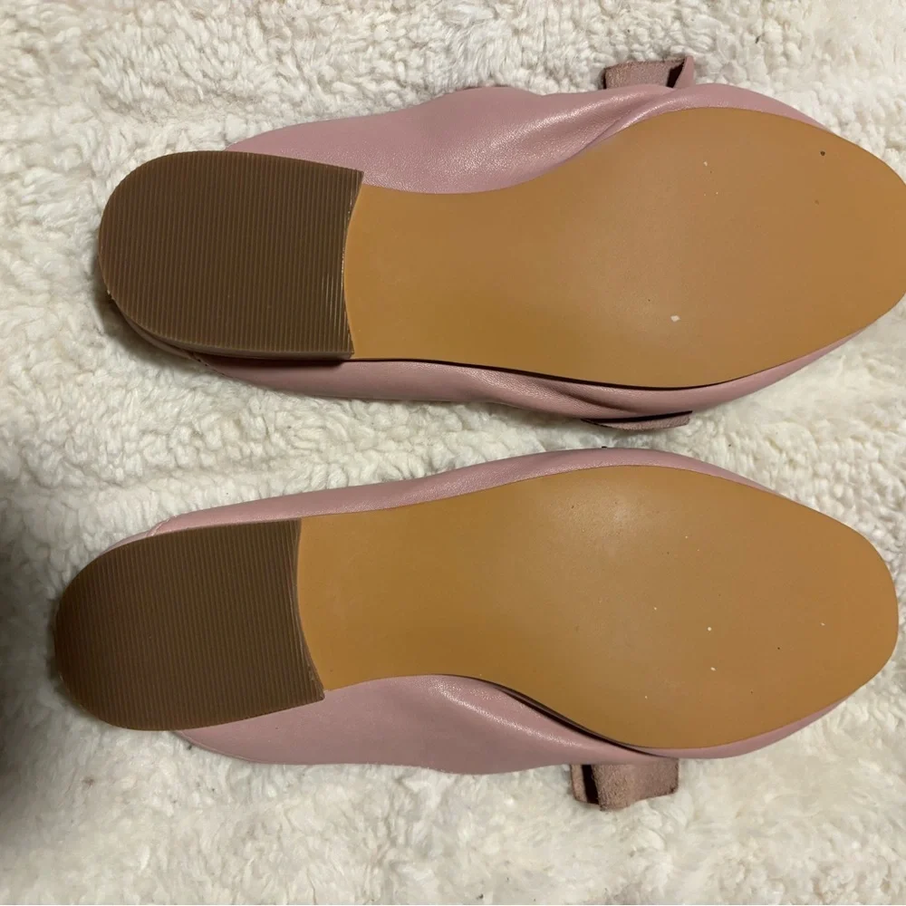 BP Women's Leather Maddy Blush Loafers with Knot Accent